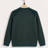 Mixed Knit Cardigan - Green