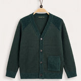 Mixed Knit Cardigan - Green