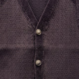Cardigan with knit combination - brown