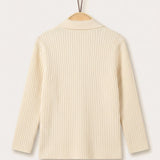 Cardigan - Knitted Blazer - Beige