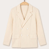 Cardigan - Knitted Blazer - Beige