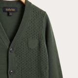 Cardigan with knit details - Green
