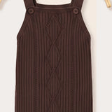Knitted overall combined with beige - brown