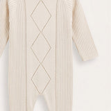 Knitted Footed Sleeper - Beige