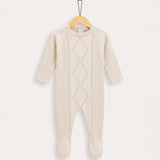 Knitted Footed Sleeper - Beige