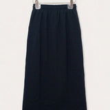 French Terry Skirt - Black Long
