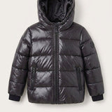 Puffy girls' coat - brown