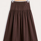 Long nylon skirt - brown