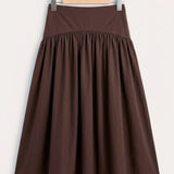 Long nylon skirt - brown
