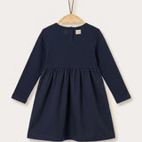 Nylon dress combined with knit - blue