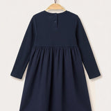 Nylon dress combined with knit - blue