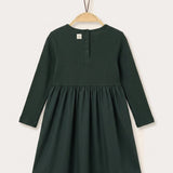 Nylon dress with knit details - green