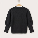 Floral embroidered sweater - black