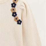 Floral Embroidered Sweater - Blue