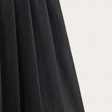 Pleated nylon skirt - black