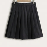 Pleated nylon skirt - black