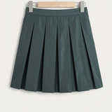 Pleated nylon skirt - green