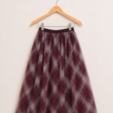 Checked tulle skirt - beige