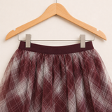 Checked tulle skirt - beige