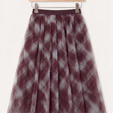 Checked Tulle Skirt - bordo long
