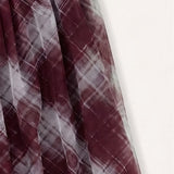Checked tulle skirt - beige
