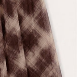 Checked tulle skirt - brown long