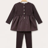 Nylon and Crochet Baby Set - Brown