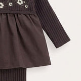Nylon and Crochet Baby Set - Brown