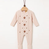 Knitted babygrow with embroidery - Orange