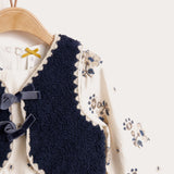 Set with sheepskin vest - blue