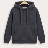 Colorful Fleece Hoodie - Black
