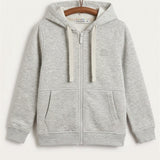 Colorful Fleece Hoodie - GRAY