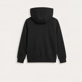 Colorful Fleece Hoodie - Black