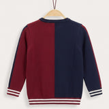Divided sweater - red