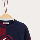 Divided sweater - red