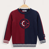Divided sweater - red