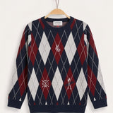 Argyle sweater - red