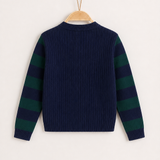 Striped sleeve sweater - Denim