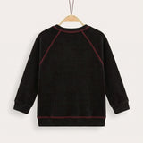 Corduroy Knit Sweatshirt - Black