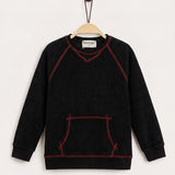 Corduroy Knit Sweatshirt - Black