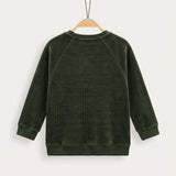 Knitted Corduroy Sweatshirt - Dark Green