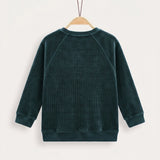 Knitted Corduroy Sweatshirt - Red