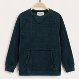 Knitted Corduroy Sweatshirt - Red