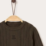 Knitted baby boy set - dark green