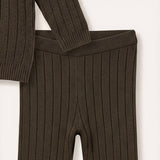 Knitted baby boy set - dark green