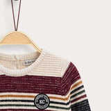 Baby Boys Striped Knitted Sweater - Black