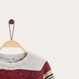 Baby Boys' Knitted Striped Sweater - Navy