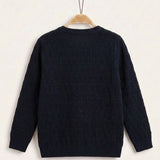 Crochet school sweater - Navy