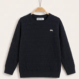 Crochet school sweater - Navy