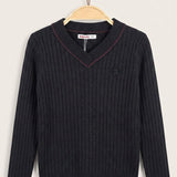 "V" School Sweater - Red